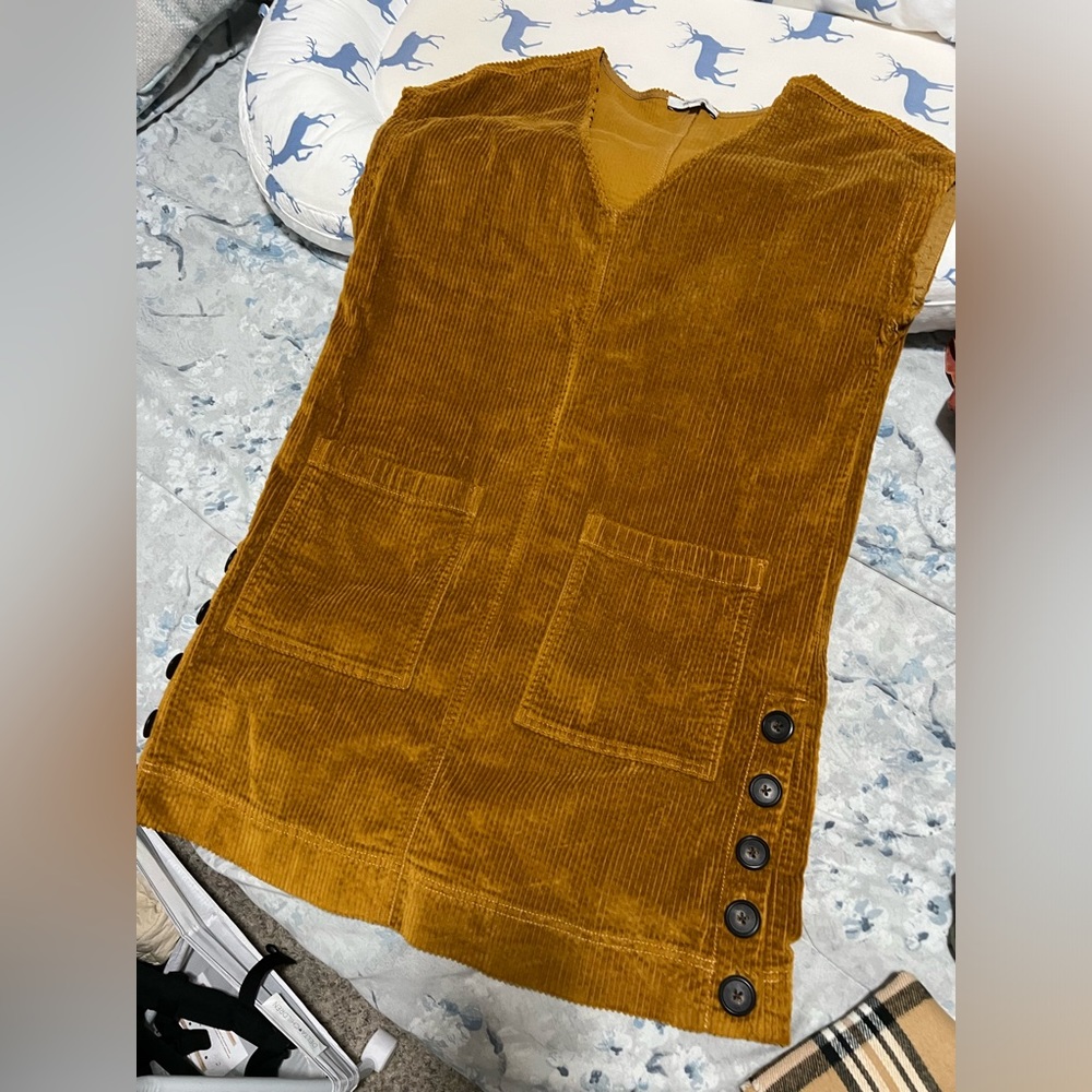 Madewell Mustard Corduroy Mini Dress
